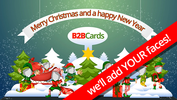 b2bcards corporate christmas eacrd ref:374943060.jpg, Dancing,Elves,Pop Up,Card, Colours,Red,Green,White