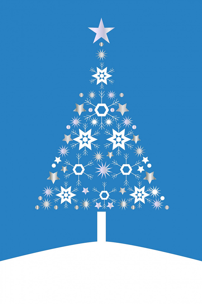 b2bcards corporate christmas eacrd ref:b2b-ecards-christmas-tree-contemporary-blue-489.jpg, Christmas Tree,Contemporary, Blue