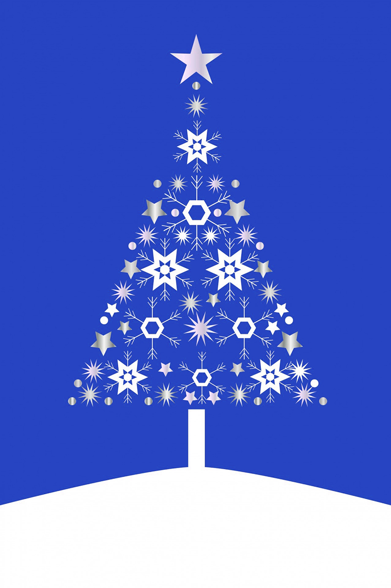 b2bcards corporate christmas eacrd ref:b2b-ecards-christmas-tree-contemporary-blue-490.jpg, Christmas Tree,Contemporary, Blue