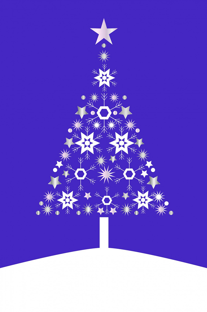 b2bcards corporate christmas eacrd ref:b2b-ecards-christmas-tree-contemporary-purple-491.jpg, Christmas Tree,Contemporary, Purple