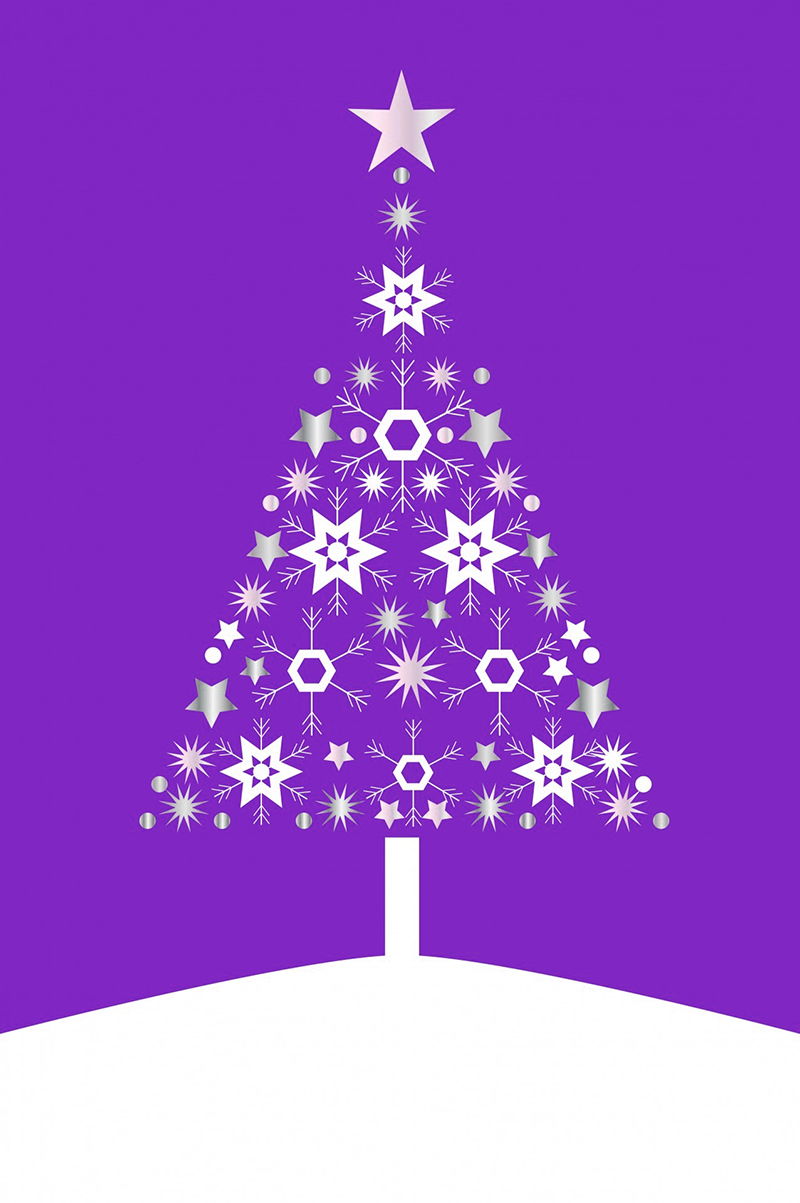 b2bcards corporate christmas eacrd ref:b2b-ecards-christmas-tree-contemporary-purple-492.jpg, Christmas Tree,Contemporary, Purple