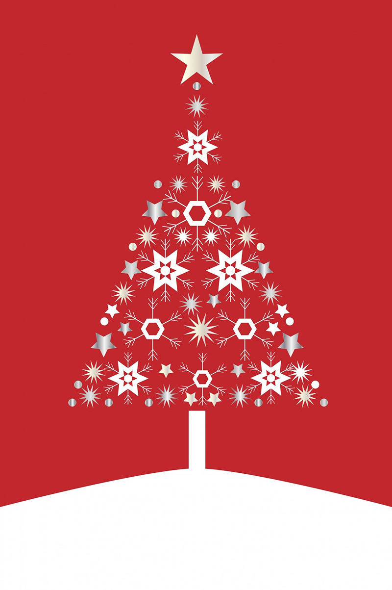 b2bcards corporate christmas eacrd ref:b2b-ecards-christmas-tree-contemporary-red-487.jpg, Christmas Tree,Contemporary, Red
