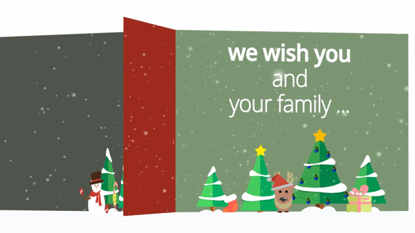 b2bcards corporate christmas eacrd ref:248335389.jpg, Card,Snow,Christmas Tree,Santa,Cartoon, Colours,White