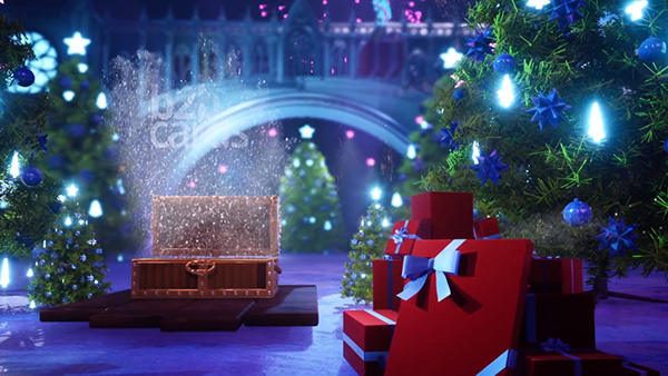b2bcards corporate christmas eacrd ref:460147226.jpg, Christmas Tree,Presents,Butterfly, Blue,Colours