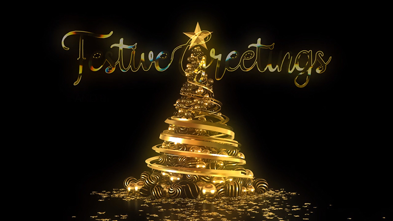 b2bcards corporate christmas eacrd ref:885153630.jpg, Christmas Tree,Gold, Black,Gold