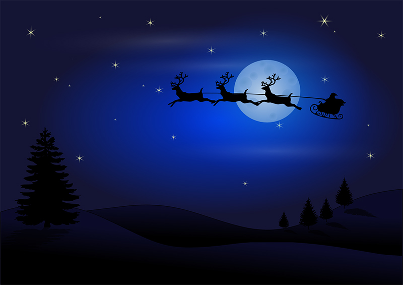 b2bcards corporate christmas eacrd ref:b2b-ecards-artwork-illustrations-santa-sleigh-reindeer-blue-775.jpg, Artwork,Illustrations,Santa,Sleigh,Reindeer,Rudolph, Blue