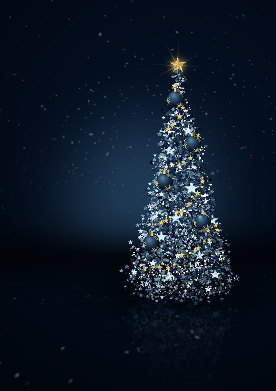 b2bcards corporate christmas eacrd ref:b2b23-xmas18.jpg, Christmas Tree, Blue