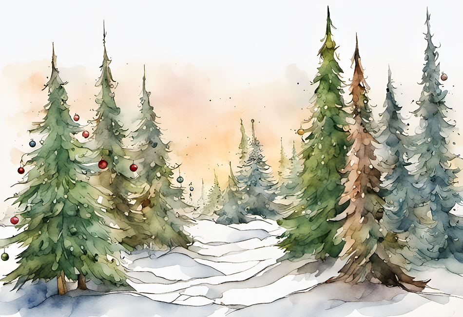 b2bcards corporate christmas eacrd ref:b2b23-xmas29.jpg, Scenery,Christmas Tree,Snow, Colours