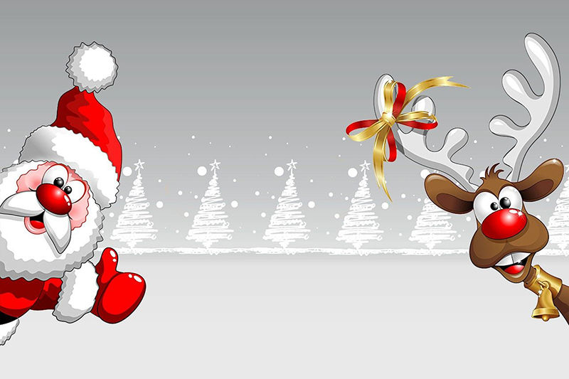 b2bcards corporate christmas eacrd ref:santa21.jpg, Santa,Rudolph, Red,White